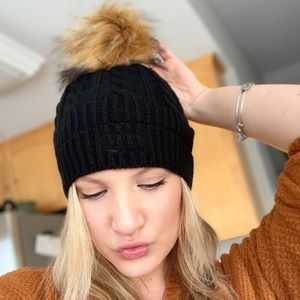 FALL SALE!! Beanie with puff ball